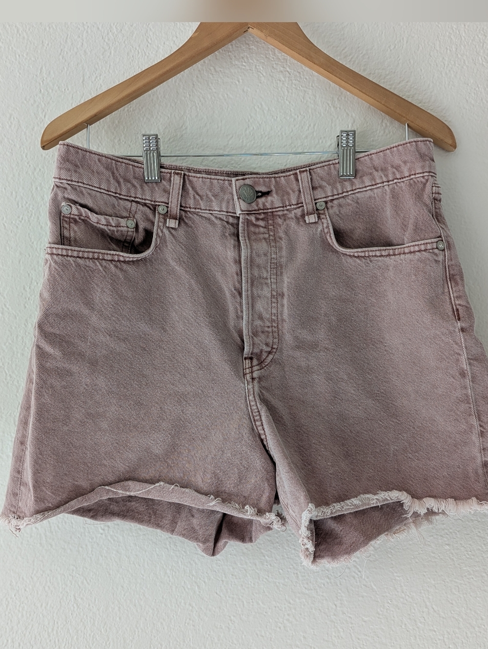 Rag & Bone Maya High-Rise Shorty Short Denim Shorts Light Plum Women's Size 31
